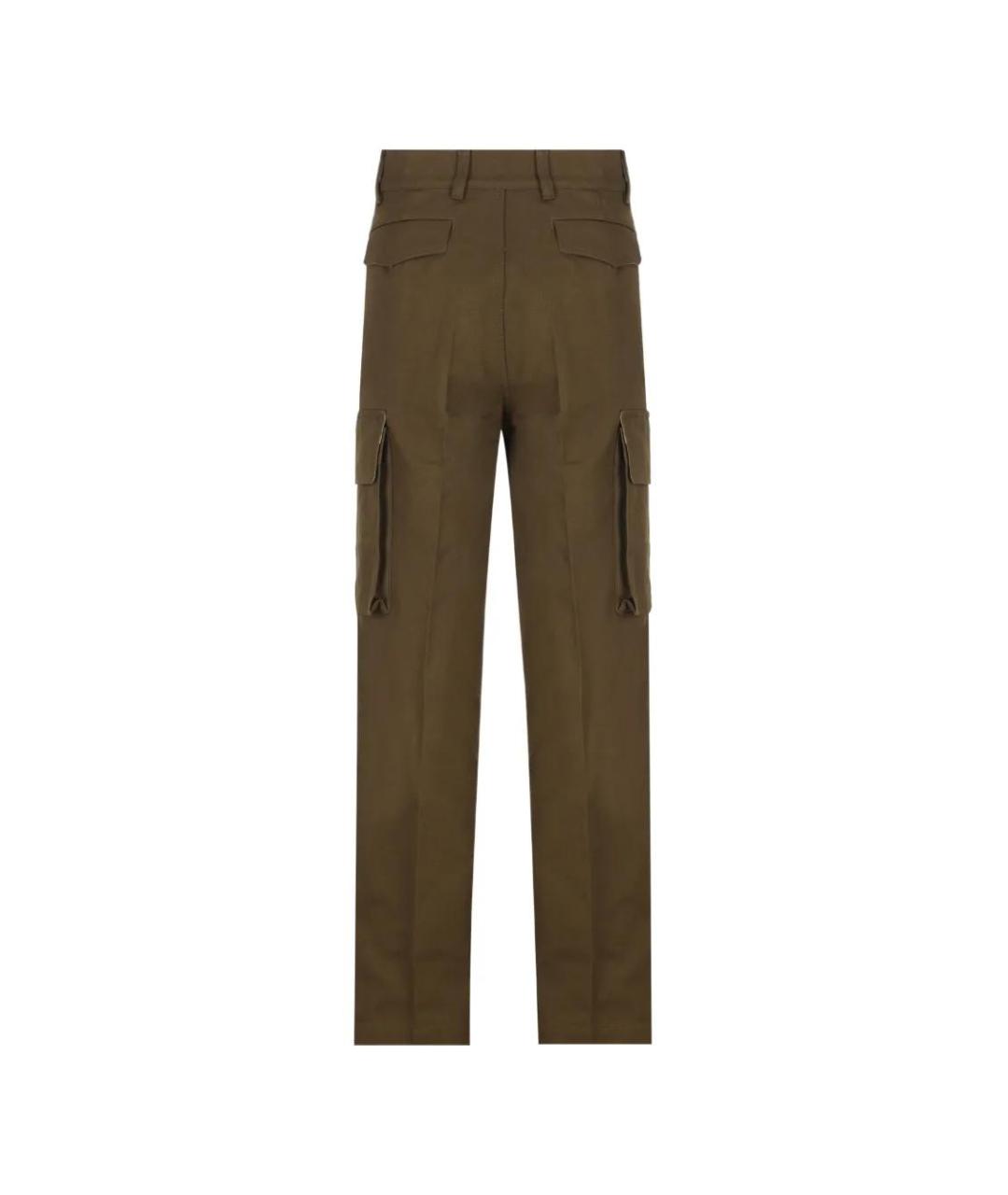 VALENTINO Хаки хлопковые повседневные брюки, фото 2