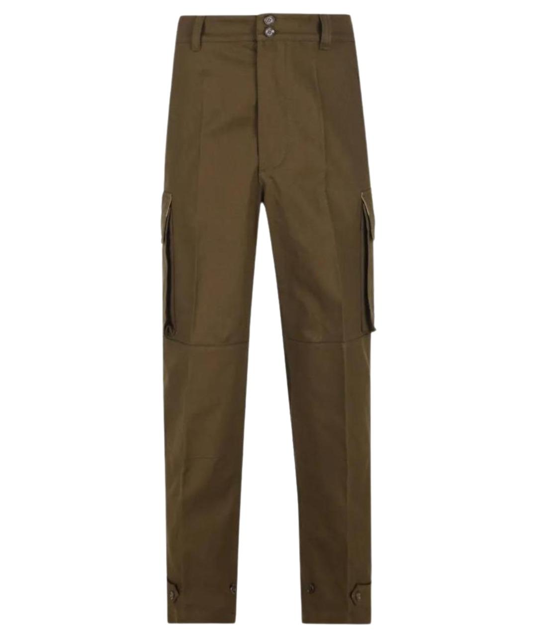 VALENTINO Хаки хлопковые повседневные брюки, фото 1