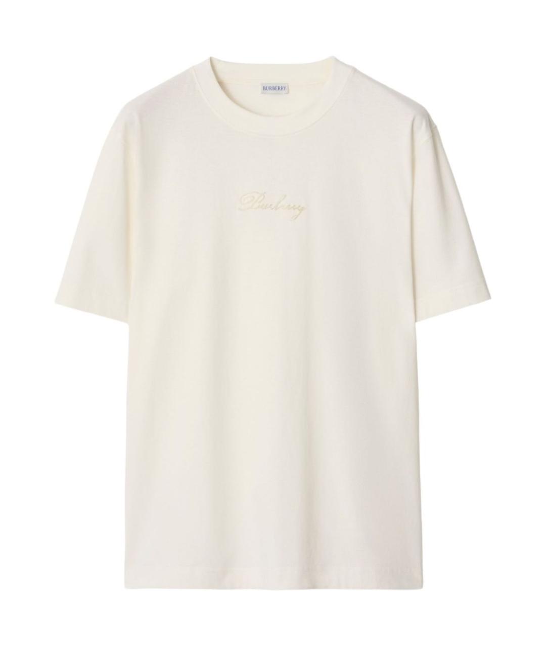 BURBERRY Белая хлопковая футболка, фото 1