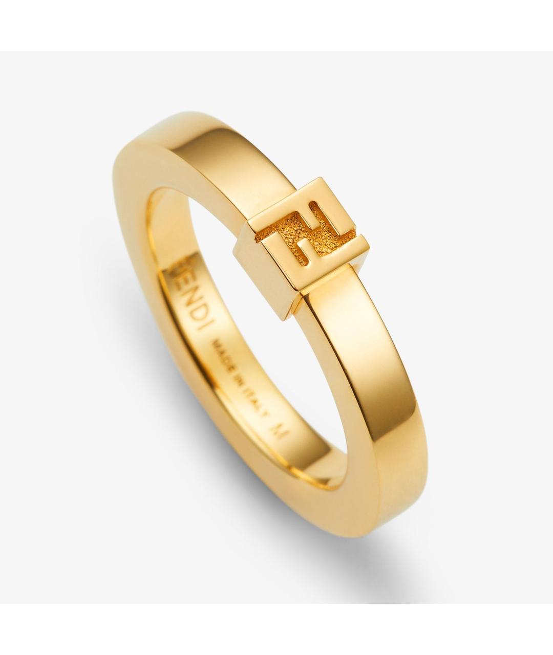 FENDI Золотое металлическое кольцо, фото 2