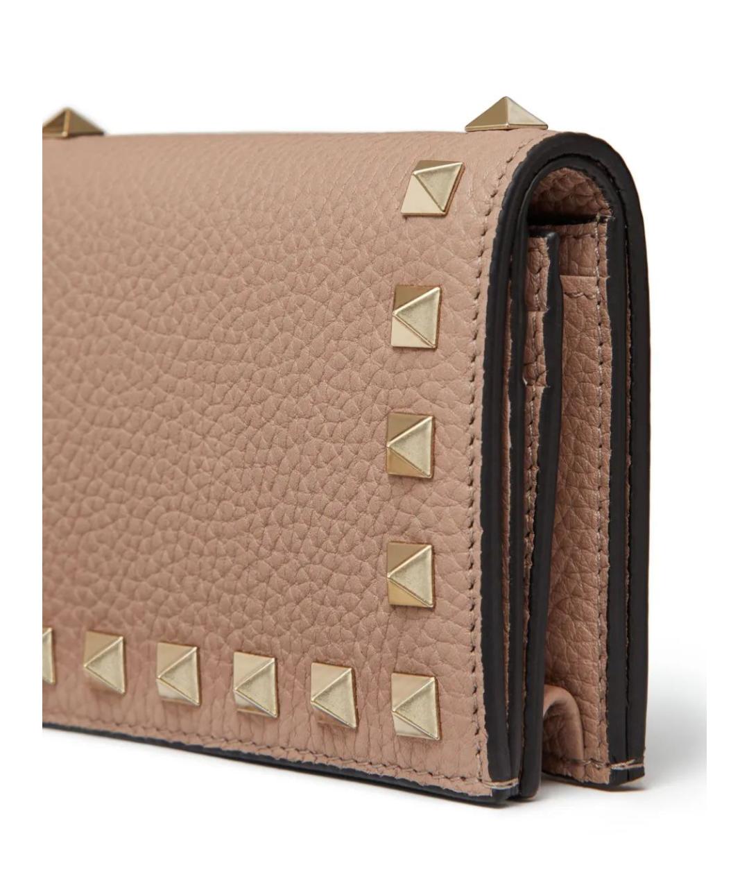 VALENTINO Бежевый кожаный кошелек, фото 5