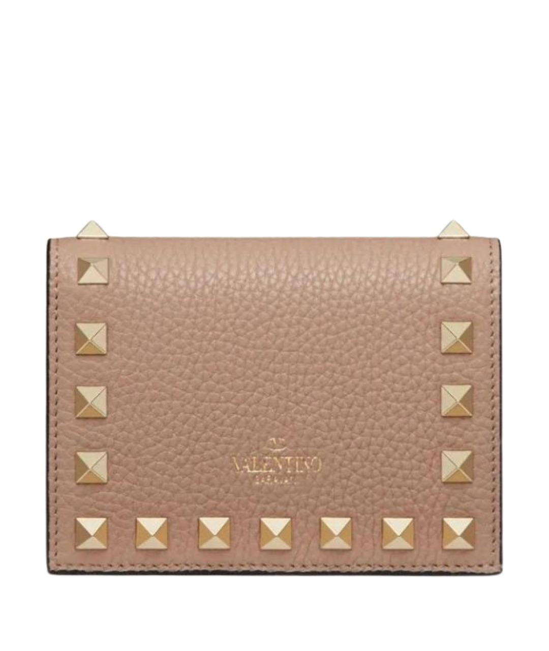 VALENTINO Бежевый кожаный кошелек, фото 1