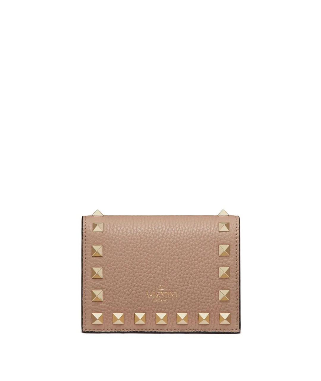 VALENTINO Бежевый кожаный кошелек, фото 6