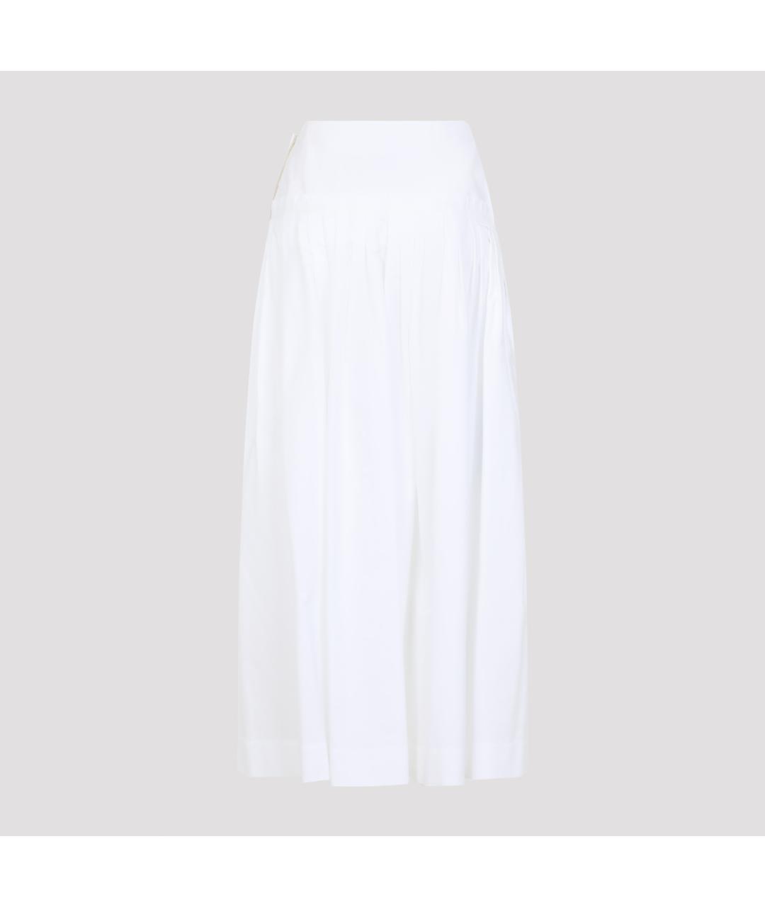 LANVIN Белая хлопковая юбка миди, фото 3