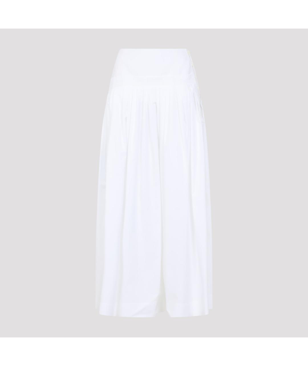 LANVIN Белая хлопковая юбка миди, фото 2