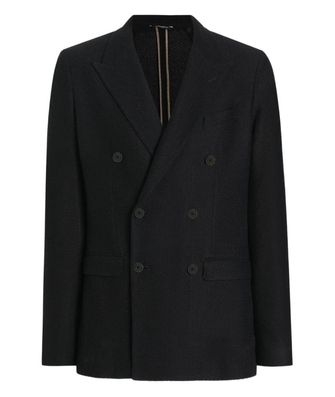 DOLCE&GABBANA Черный хлопковый пиджак, фото 1