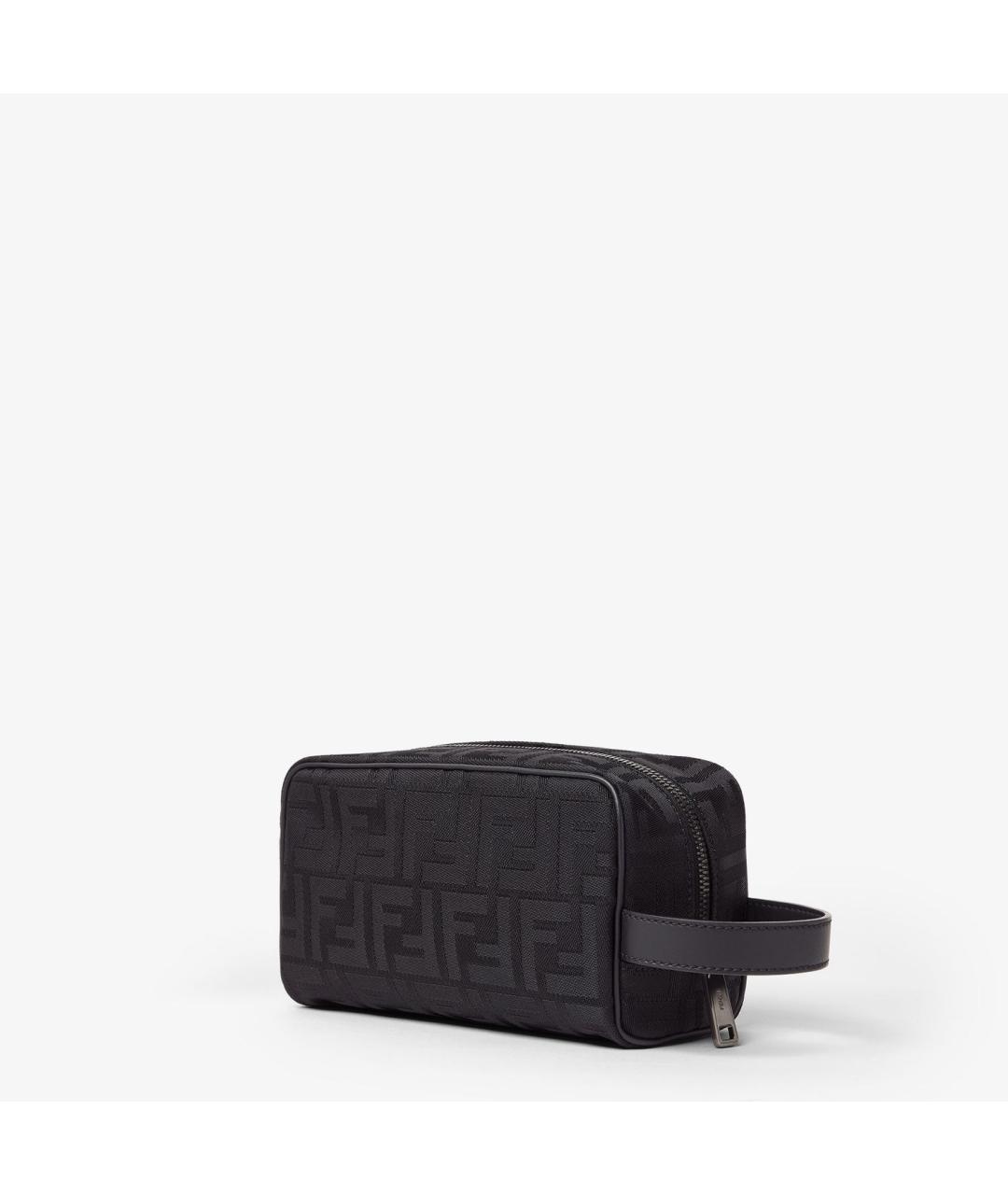 FENDI Черная жаккардовая барсетка, фото 2