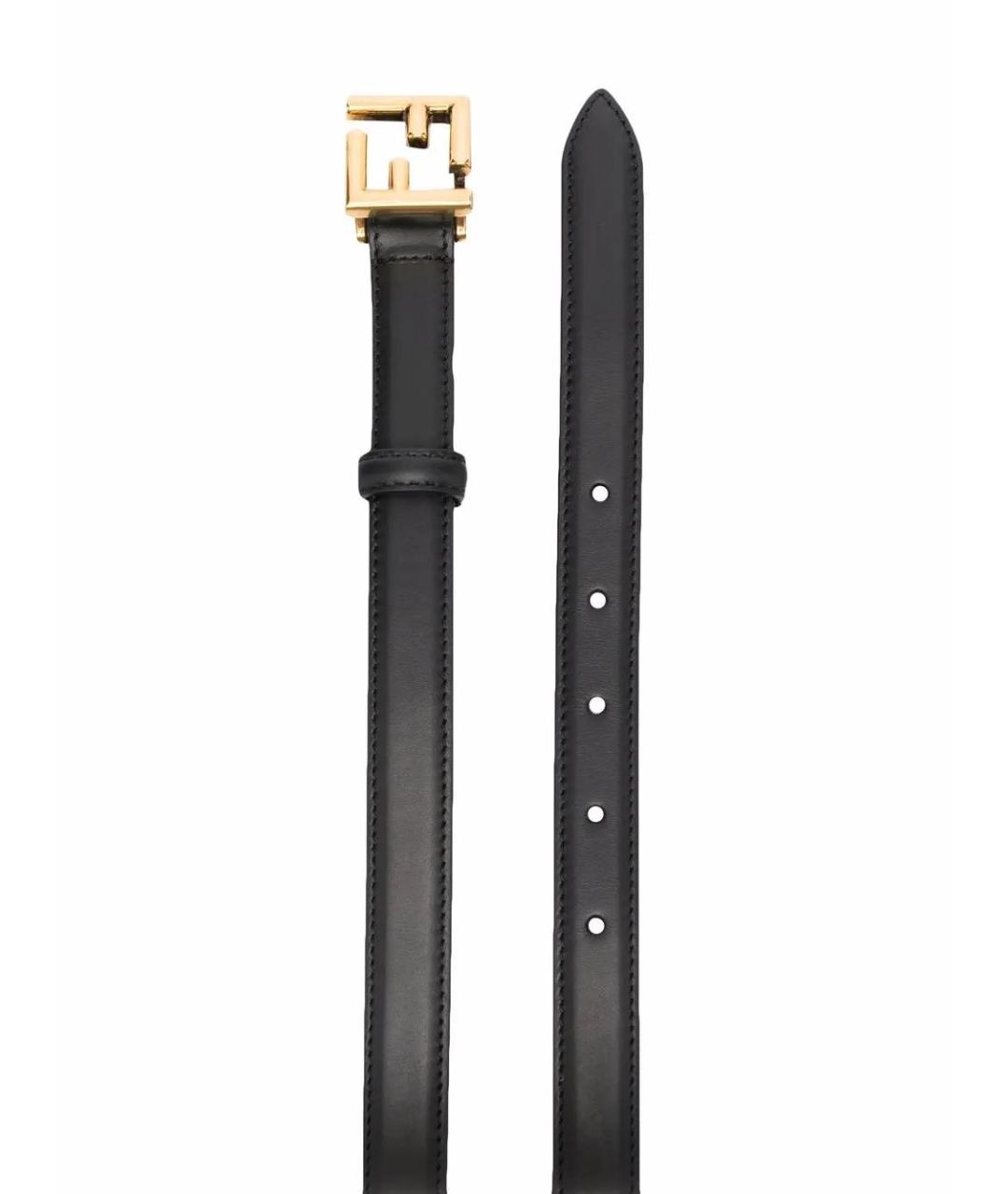 FENDI Черный кожаный ремень, фото 2