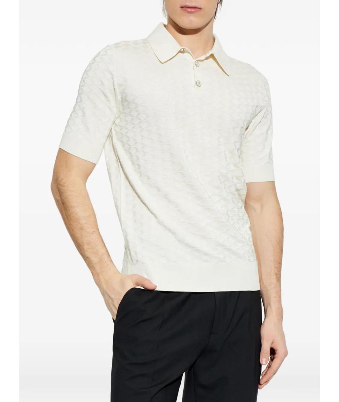 DOLCE&GABBANA Белое хлопковое поло с коротким рукавом, фото 3