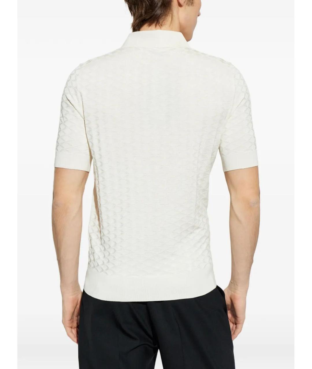 DOLCE&GABBANA Белое хлопковое поло с коротким рукавом, фото 4