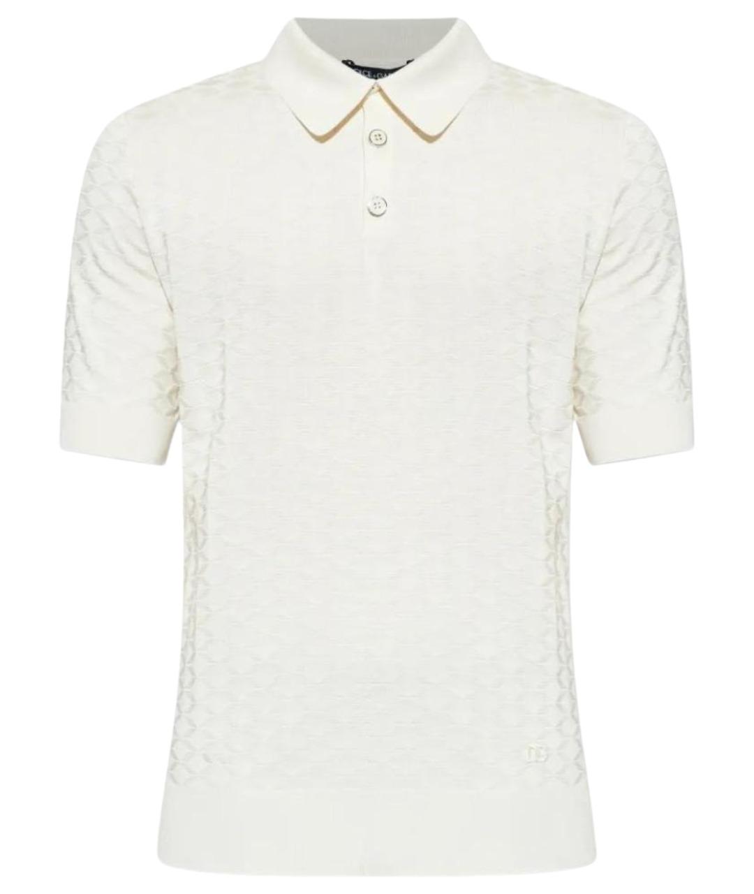 DOLCE&GABBANA Белое хлопковое поло с коротким рукавом, фото 1