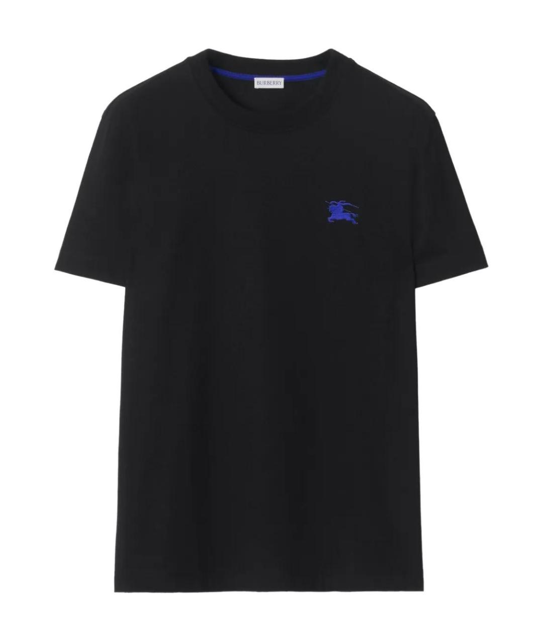 BURBERRY Черная хлопковая футболка, фото 1