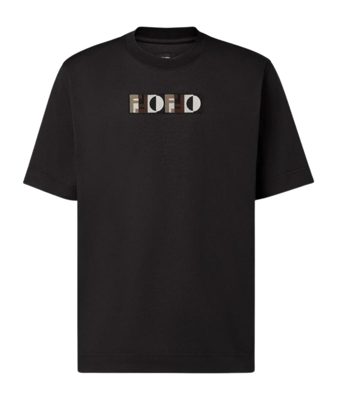 FENDI Черная хлопковая футболка, фото 1