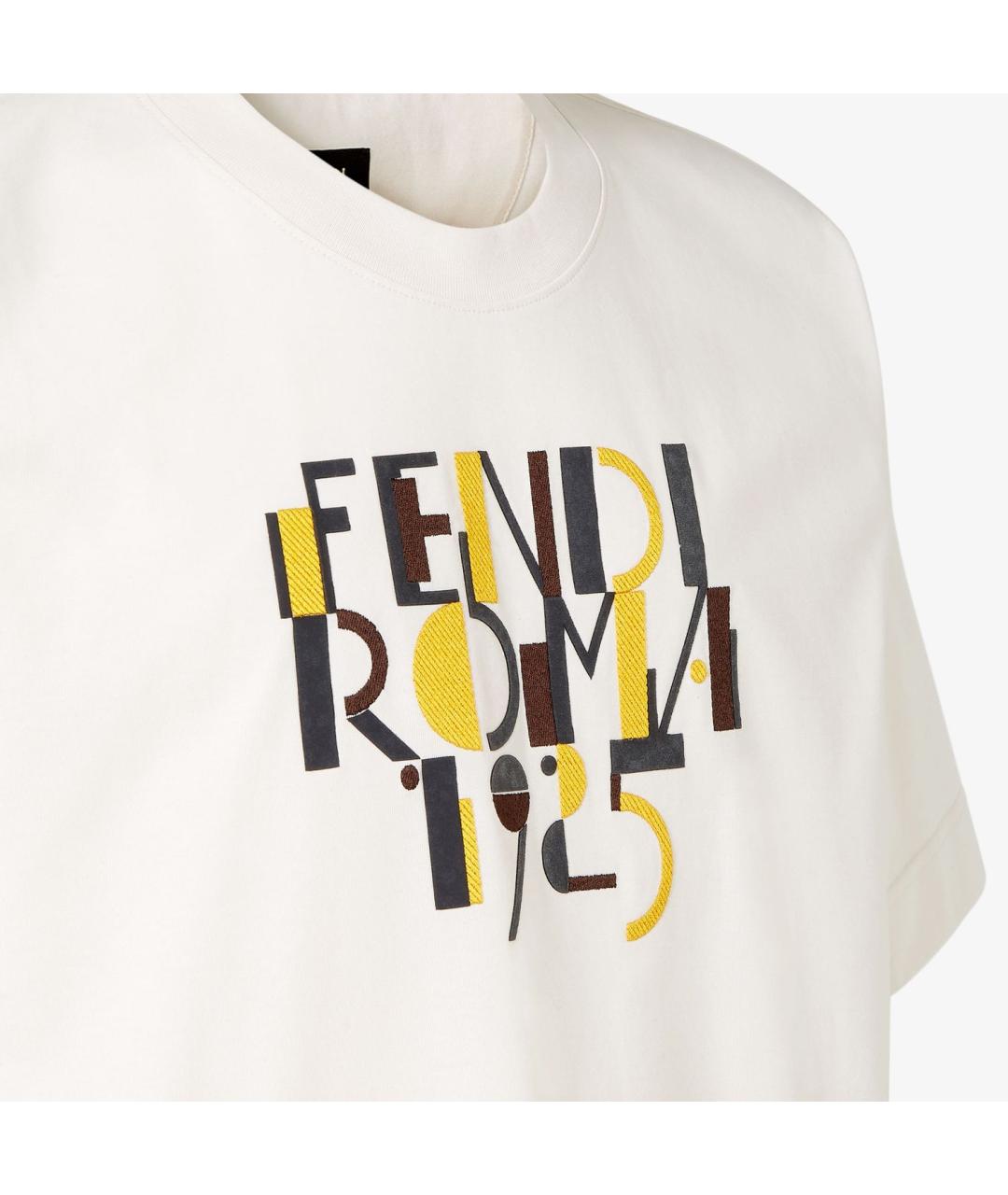 FENDI Белая хлопковая футболка, фото 3