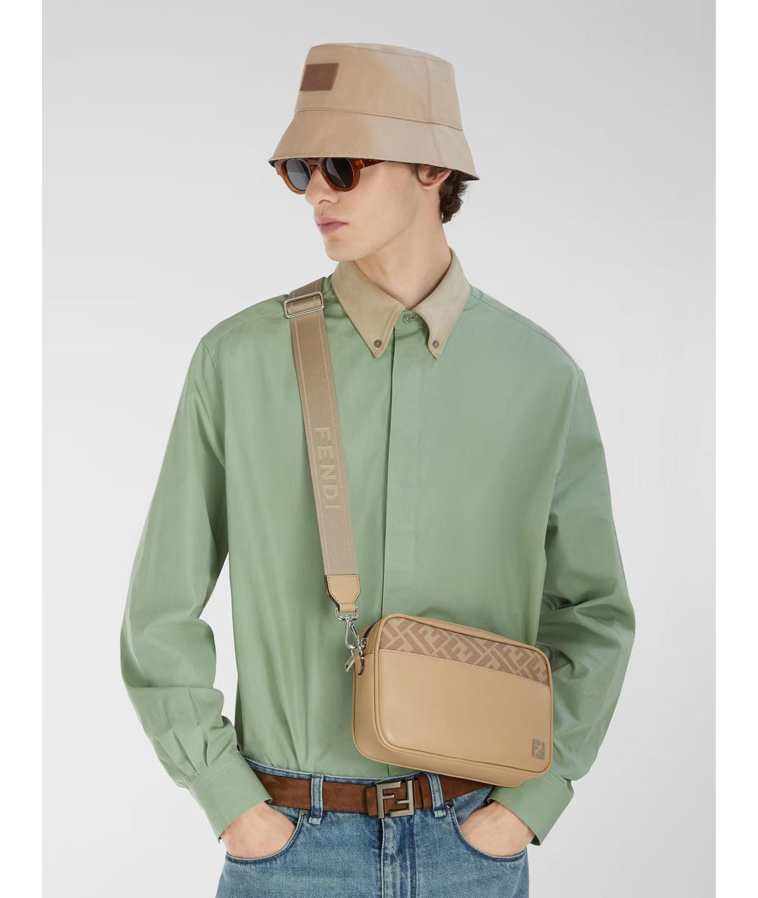 FENDI Коричневый кожаный ремень, фото 3