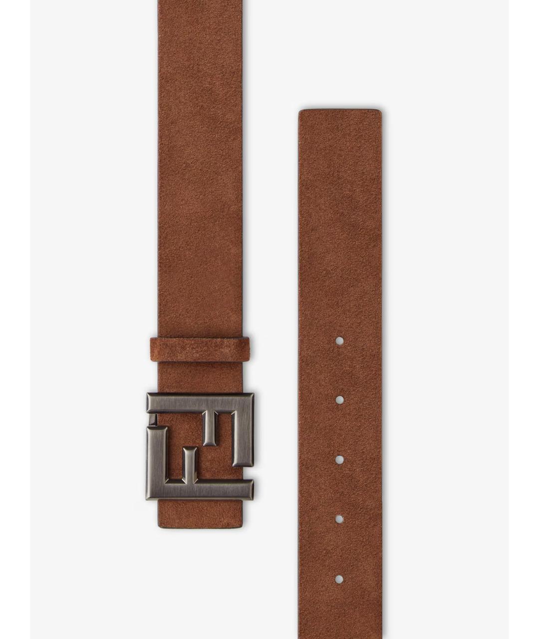 FENDI Коричневый кожаный ремень, фото 2