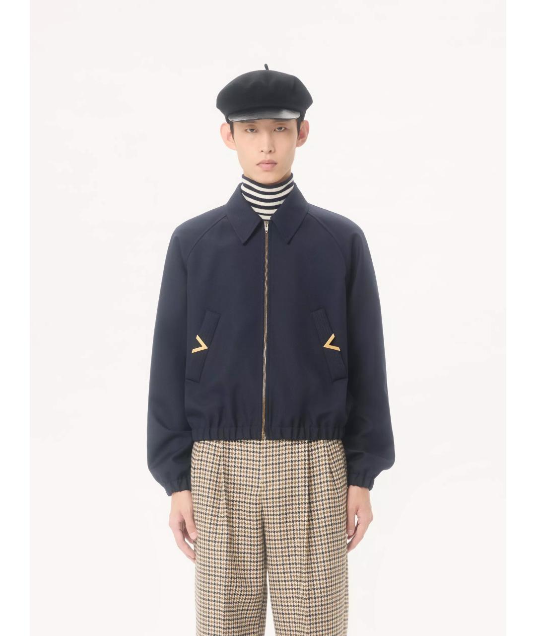 VALENTINO Синяя полиэстеровая куртка, фото 4