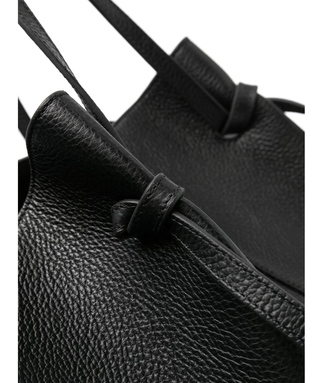 YUZEFI Черная кожаная сумка тоут, фото 4