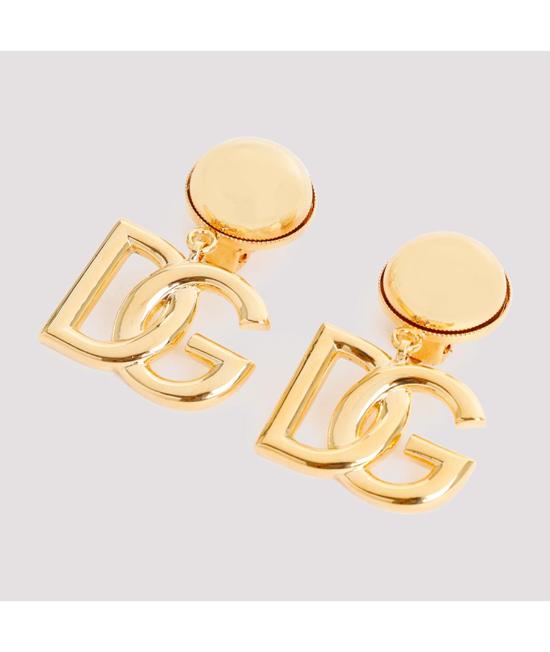 DOLCE&GABBANA Золотые металлические серьги, фото 3
