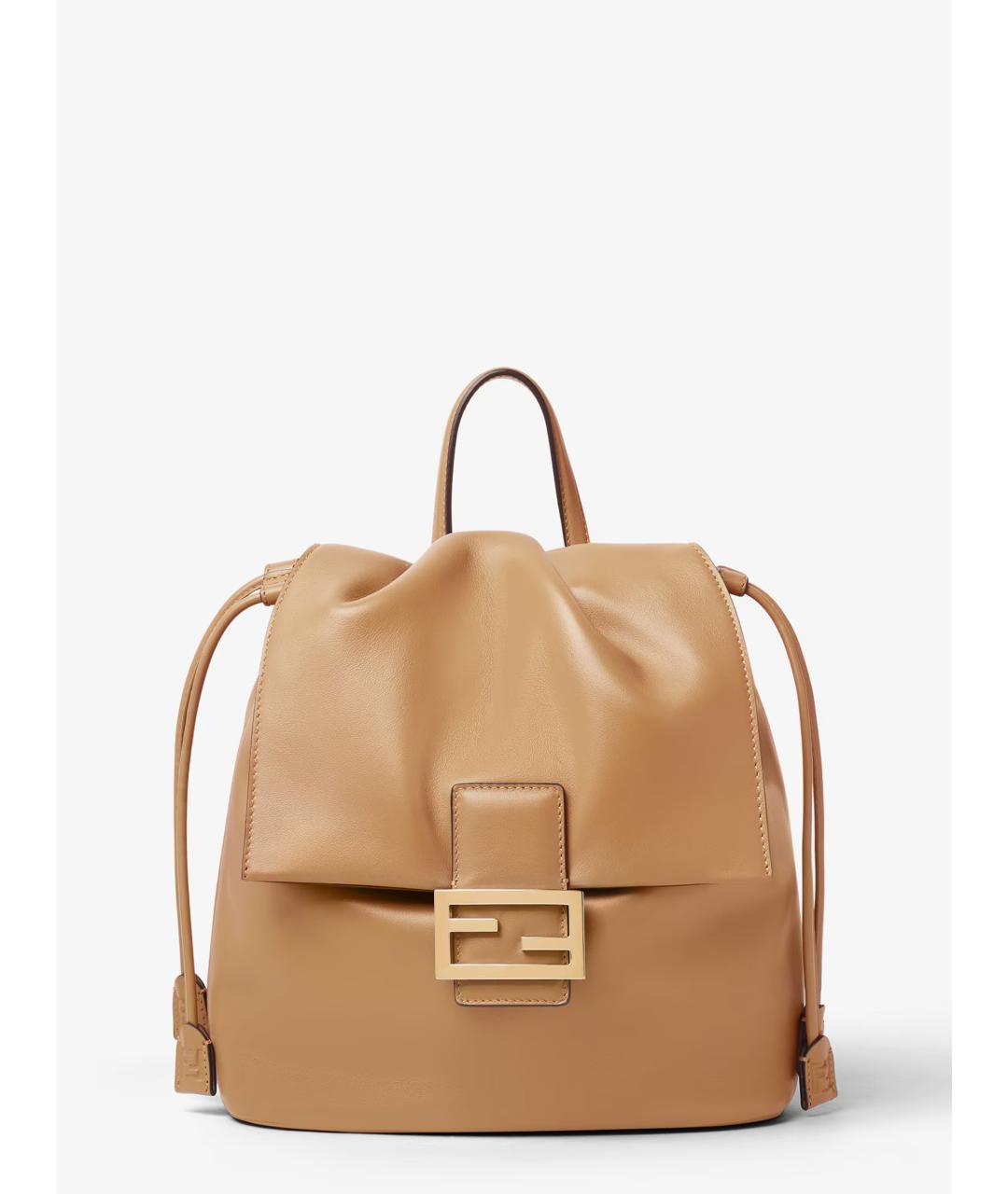 FENDI Бежевый кожаный рюкзак, фото 2