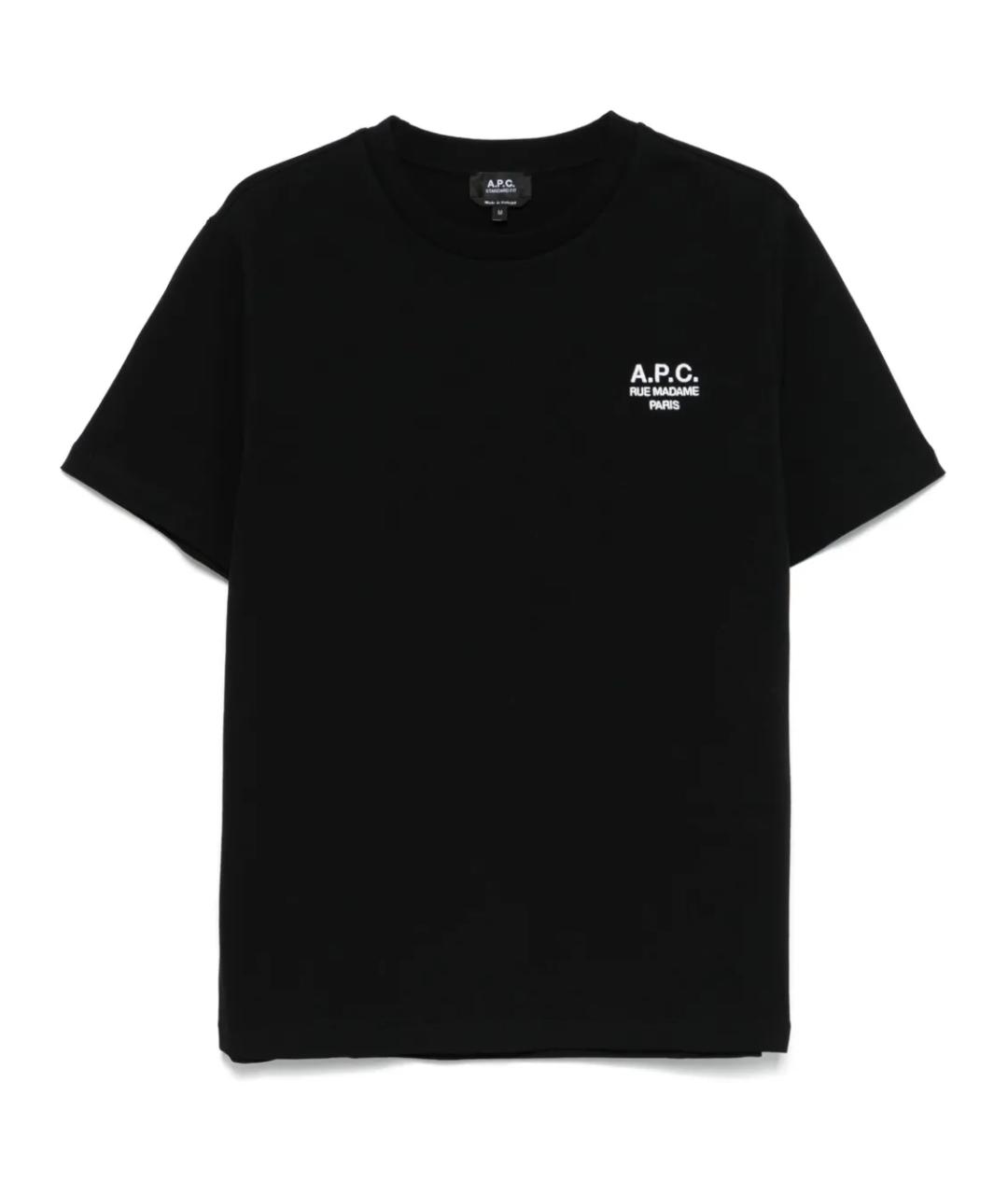 A.P.C. Черная хлопковая футболка, фото 1