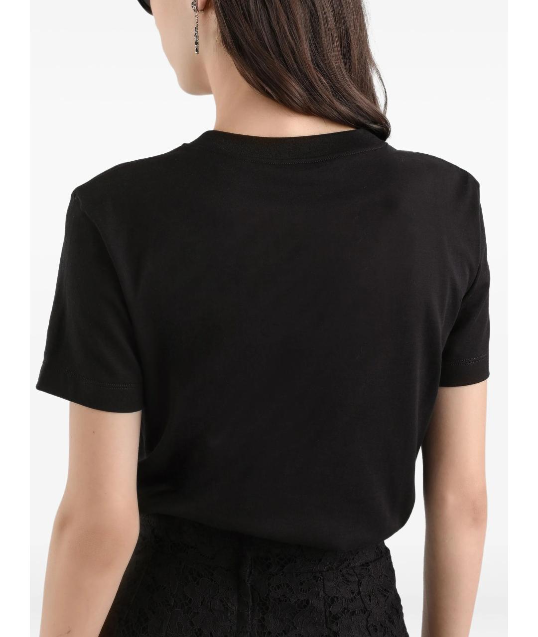 DOLCE&GABBANA Черная хлопковая футболка, фото 4