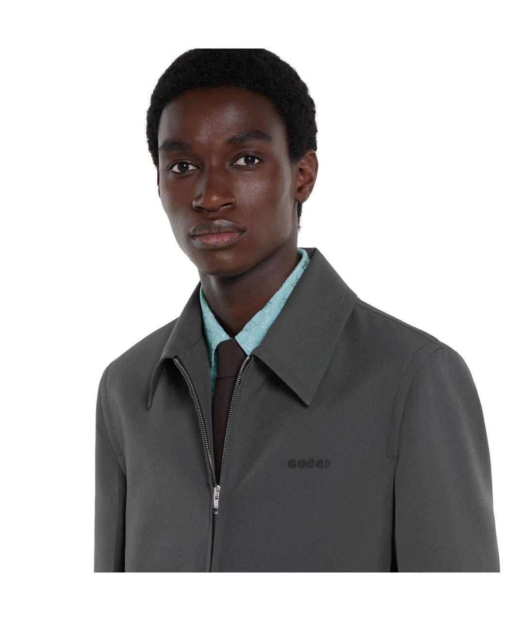 GUCCI Серая полиэстеровая куртка, фото 5