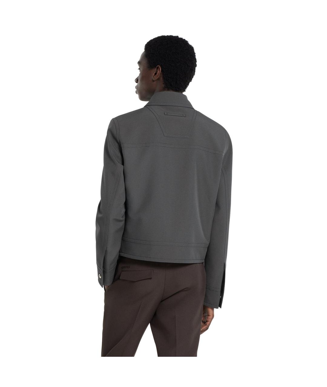 GUCCI Серая полиэстеровая куртка, фото 4