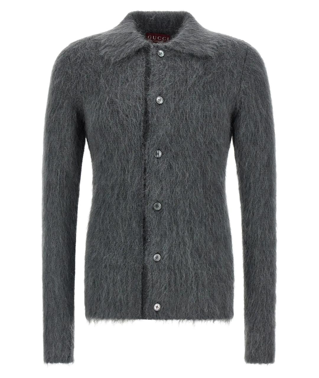 GUCCI Серый шерстяной кардиган, фото 1