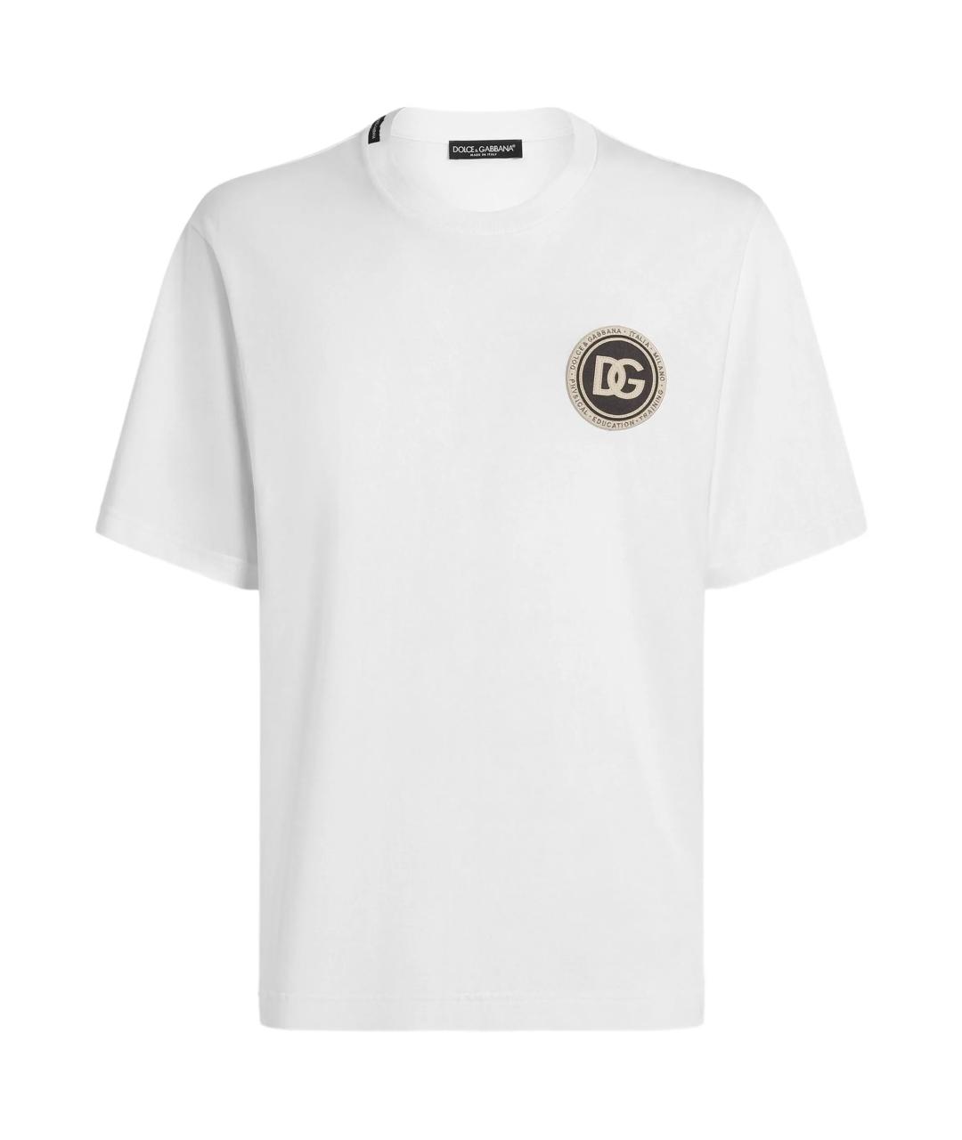 DOLCE&GABBANA Белая хлопковая футболка, фото 1