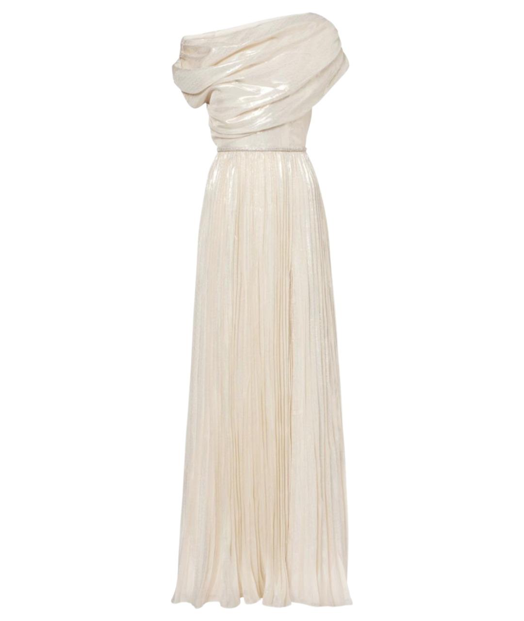 SELF-PORTRAIT Золотое шелковое вечернее платье, фото 1