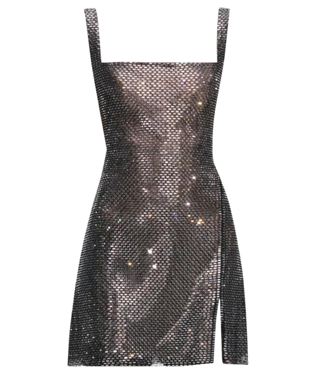 SELF-PORTRAIT Серебряное полиэстеровое коктейльное платье, фото 1