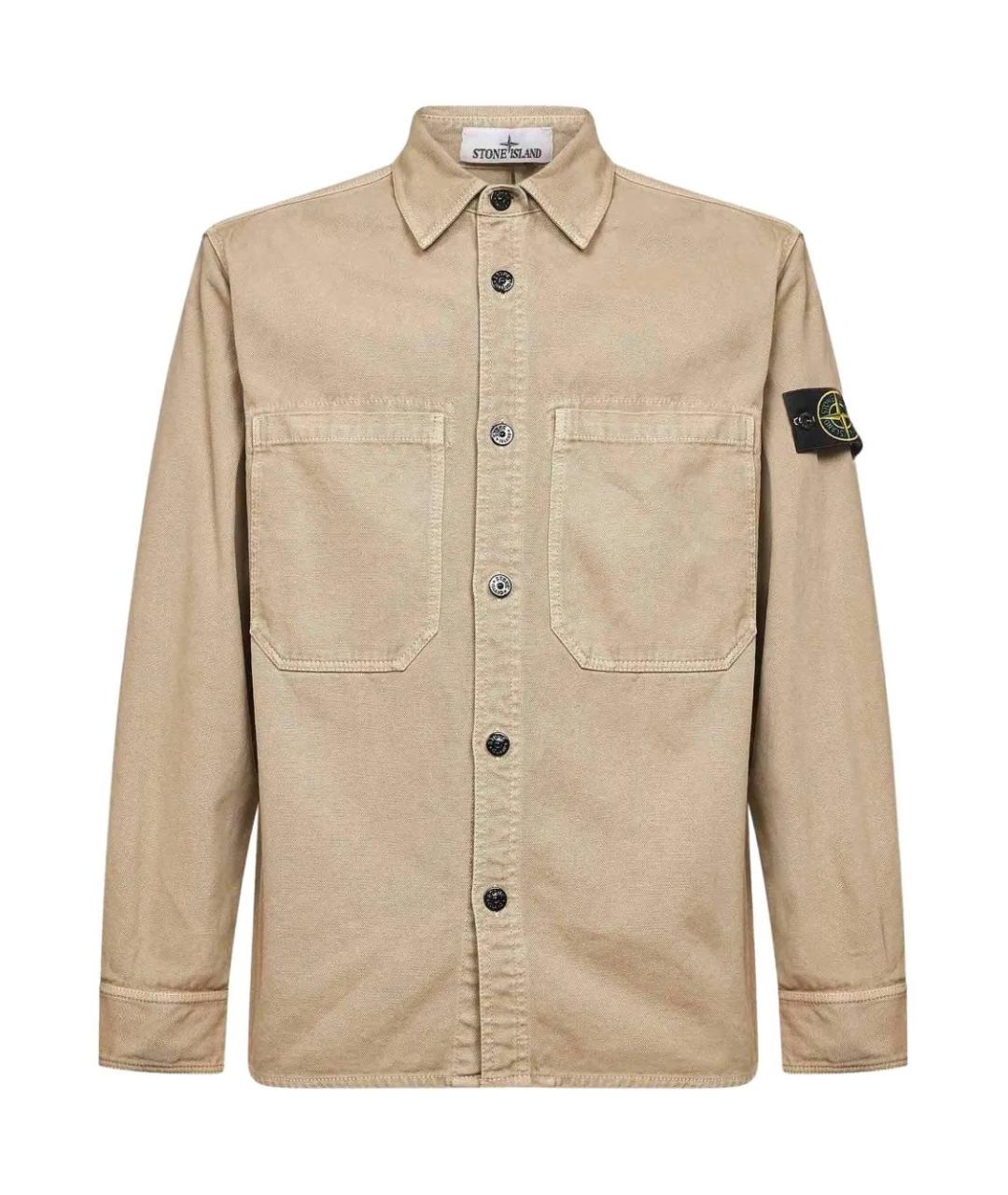 STONE ISLAND Бежевая хлопковая куртка, фото 1