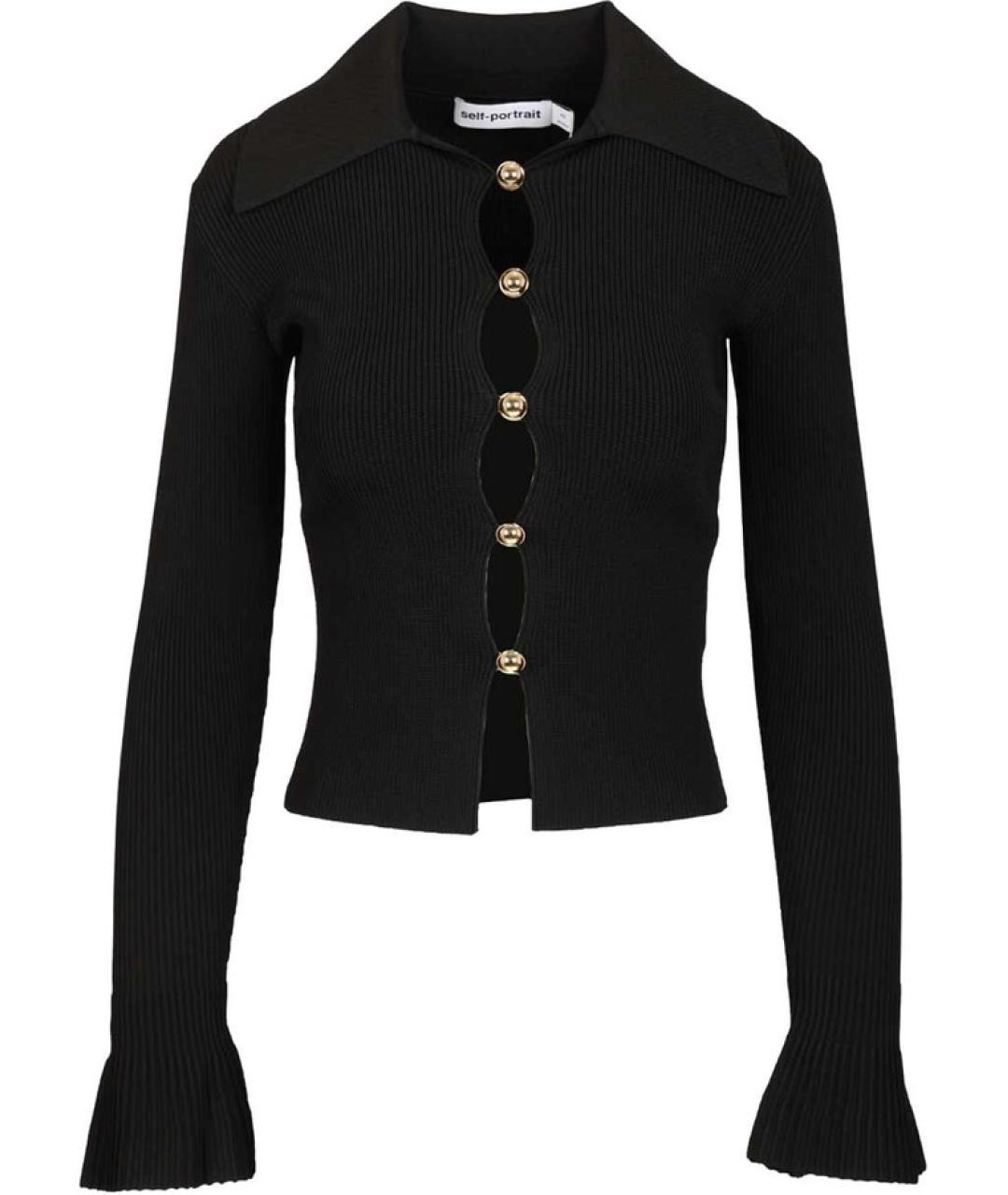 SELF-PORTRAIT Черный вискозный кардиган, фото 1