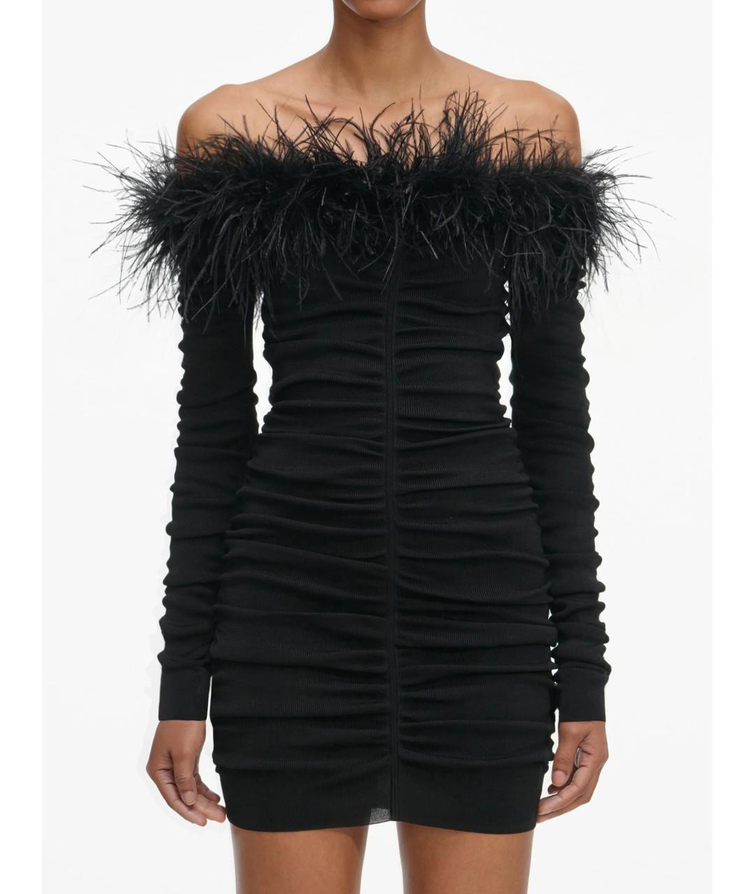 SELF-PORTRAIT Черное вискозное коктейльное платье, фото 5