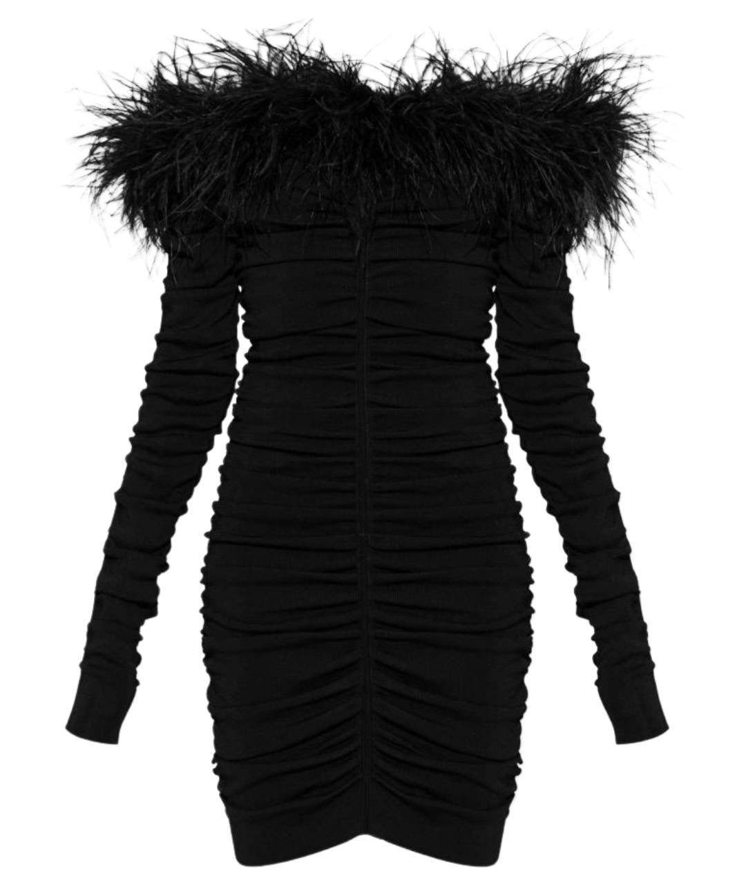 SELF-PORTRAIT Черное вискозное коктейльное платье, фото 1