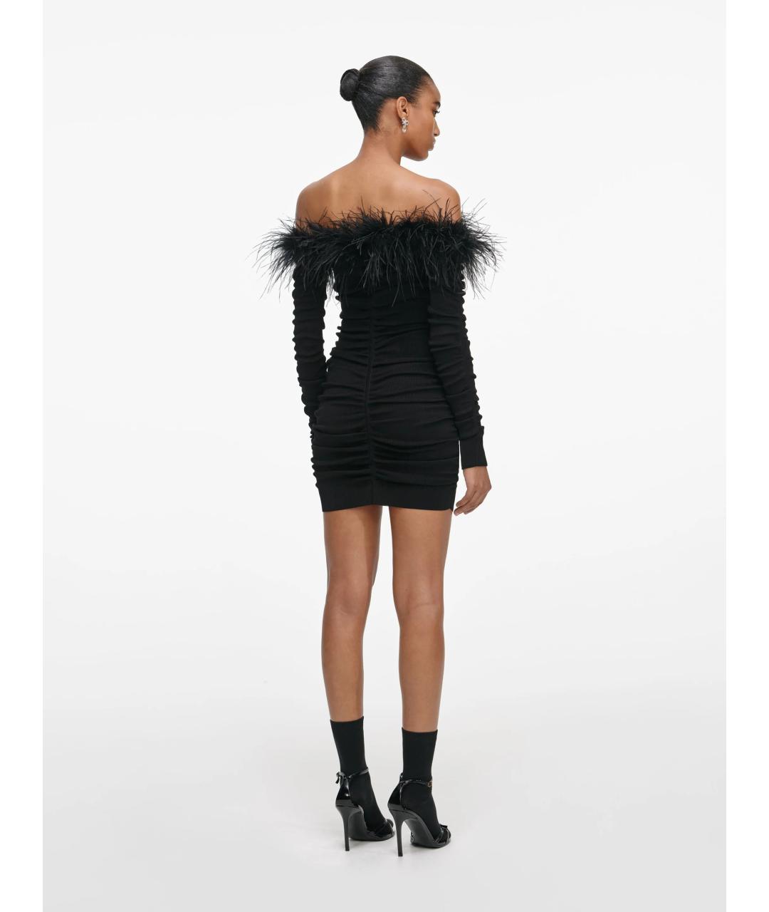 SELF-PORTRAIT Черное вискозное коктейльное платье, фото 4