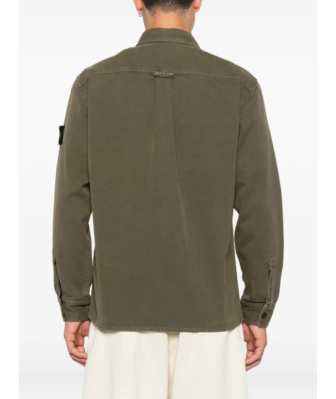 STONE ISLAND Зеленая хлопковая куртка, фото 4