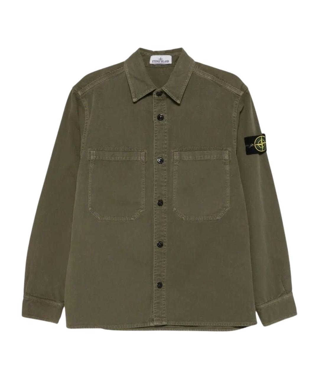 STONE ISLAND Зеленая хлопковая куртка, фото 1