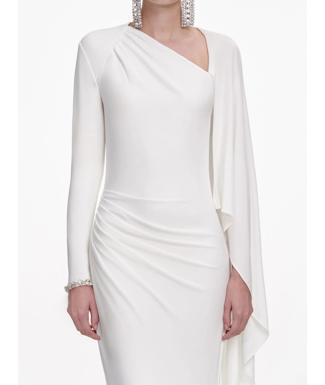 SELF-PORTRAIT Белое вискозное вечернее платье, фото 5