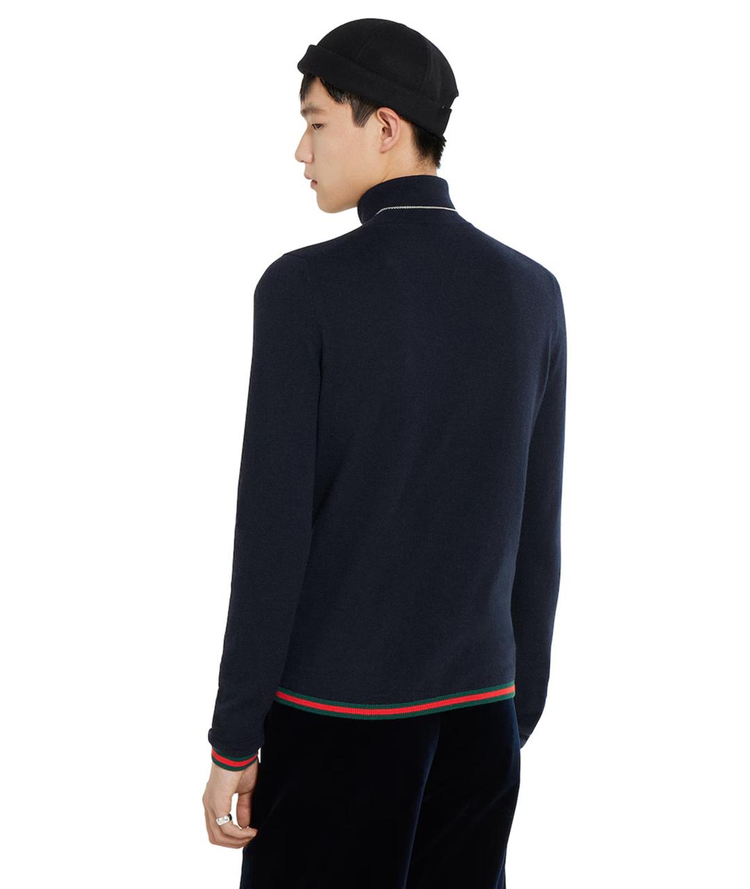 GUCCI Темно-синяя кашемировая водолазка, фото 4