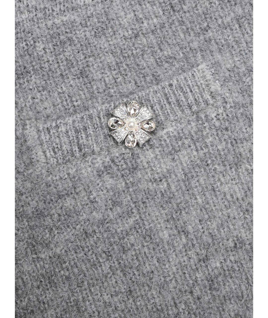 SELF-PORTRAIT Серая полиэстеровая юбка мини, фото 5