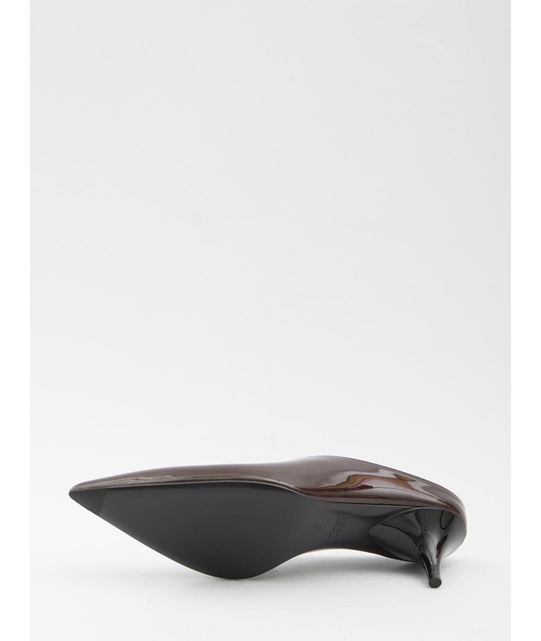 GUCCI Коричневые кожаные мюли, фото 4