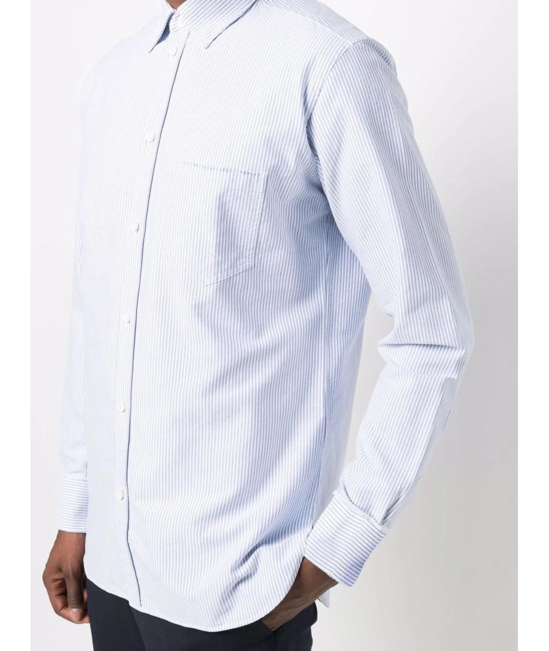 GOLDEN GOOSE DELUXE BRAND Голубая хлопковая кэжуал рубашка, фото 5