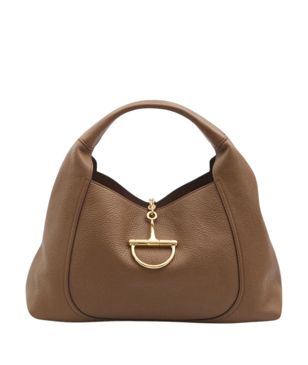 GUCCI Коричневая кожаная сумка через плечо, фото 1