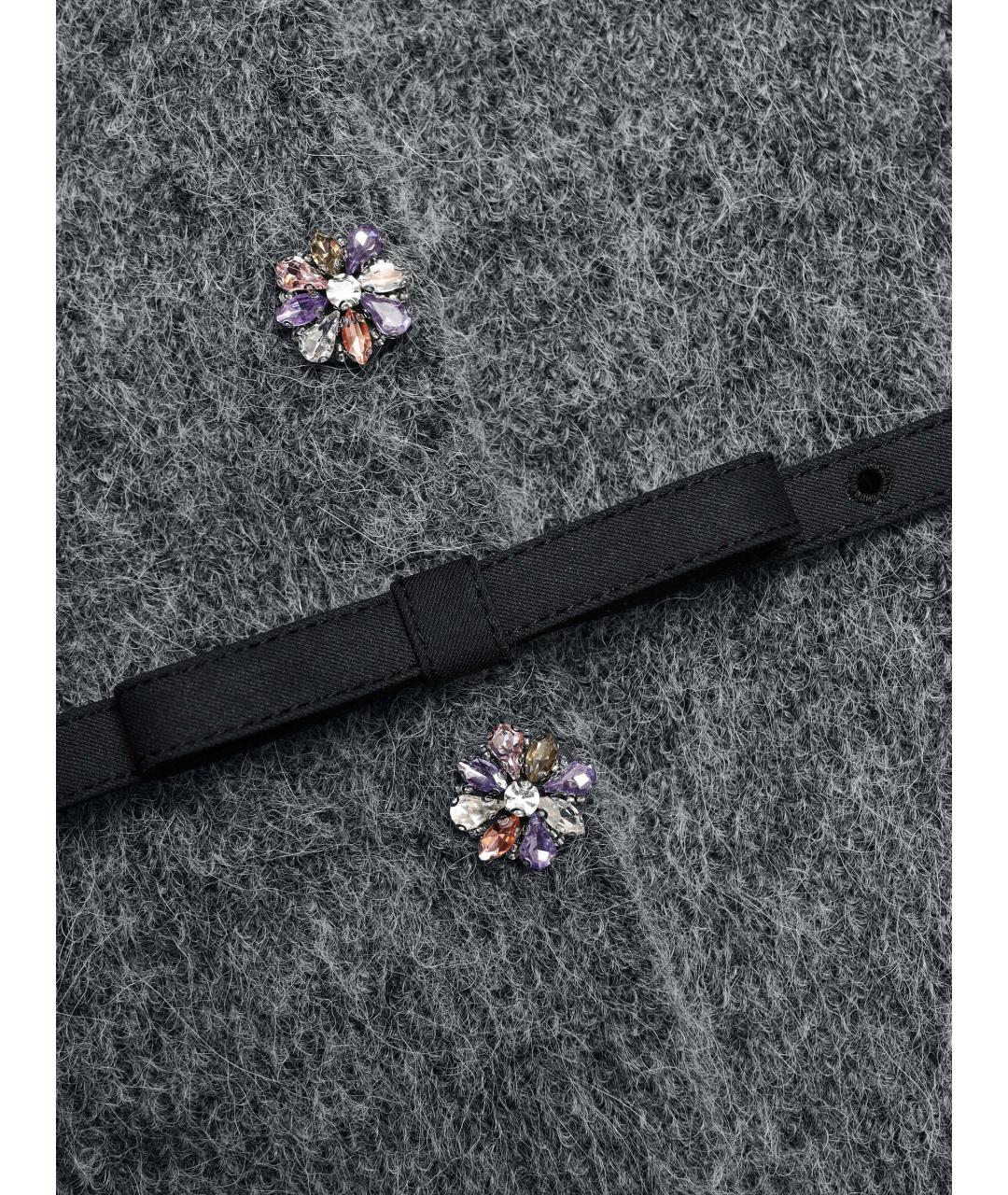 SELF-PORTRAIT Серый полиэстеровый кардиган, фото 6