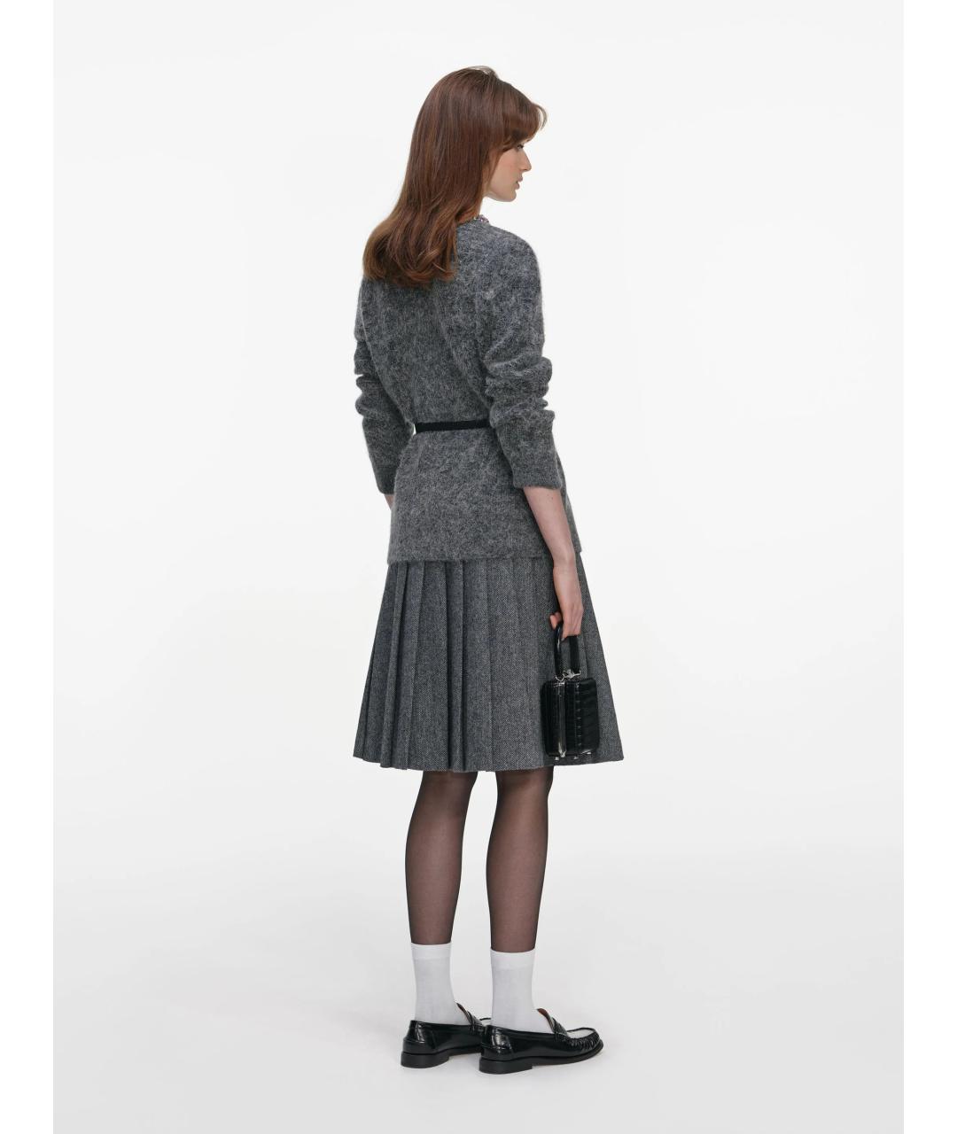 SELF-PORTRAIT Серый полиэстеровый кардиган, фото 4