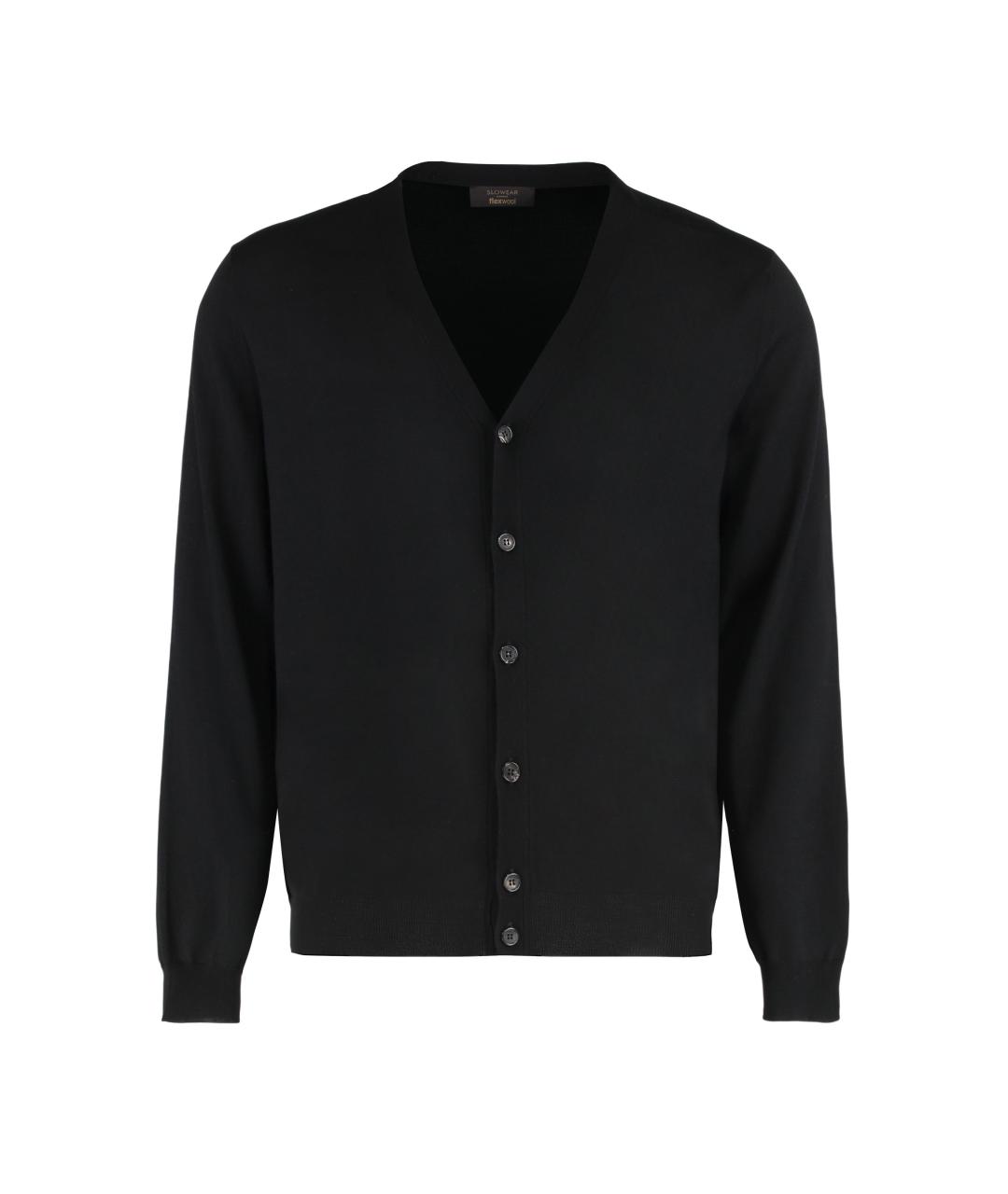 SLOWEAR Черный шерстяной кардиган, фото 1