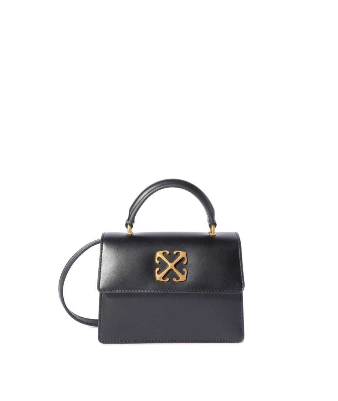 OFF-WHITE Черная кожаная сумка тоут, фото 1