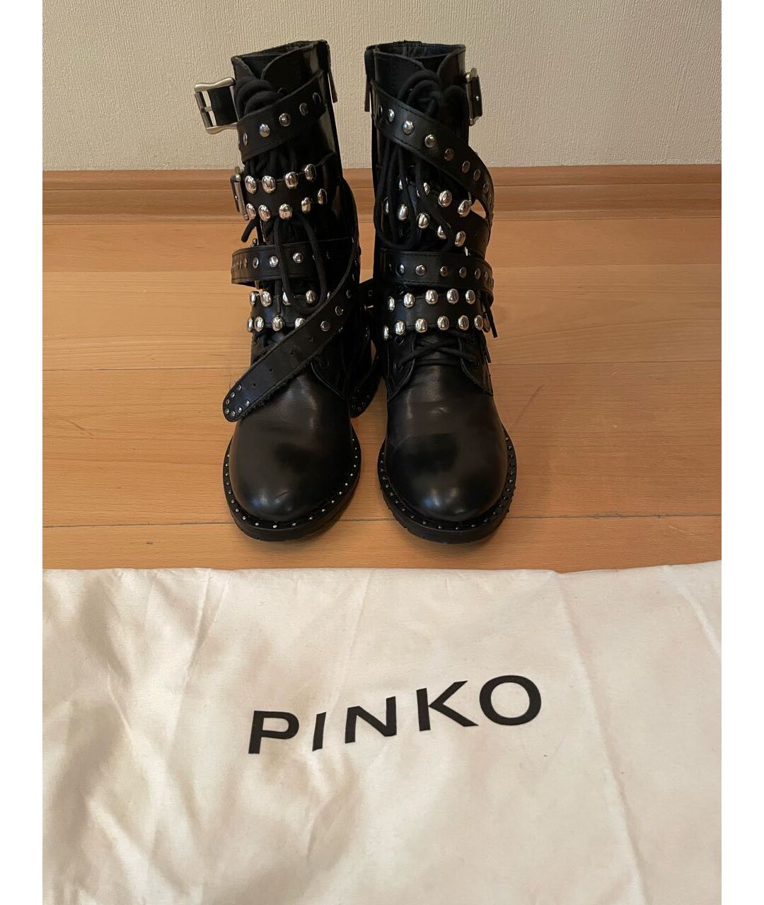 PINKO Черные кожаные ботинки, фото 2